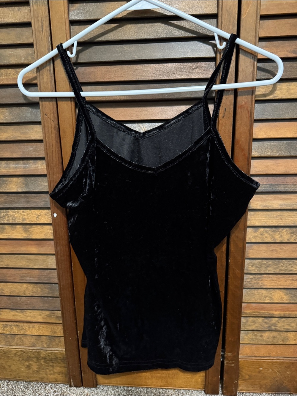 Women's Velvet Cami Tank Top - Black